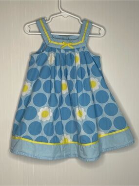 Gymboree 2010 Blue Pop of Daisies Polka Dot Sundress Cotton 18-24 Months